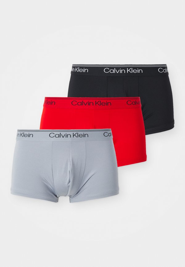 Calvin Klein Underwear LOW RISE TRUNK 3 PACK MICROFIBER STRETCH - Trunks - black/sleet/red