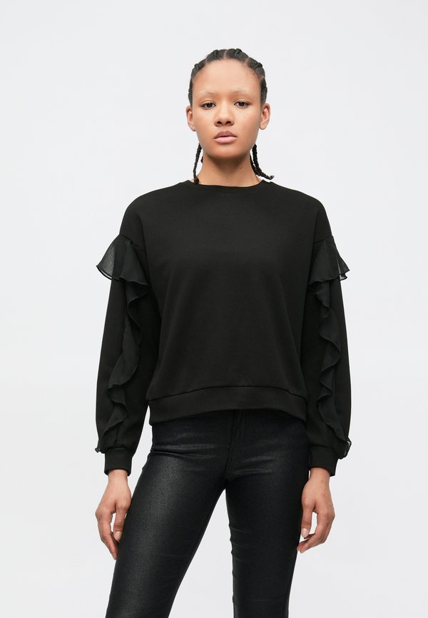 ONLY ONLSCARLET FLOUNCE - Sweatshirt - black