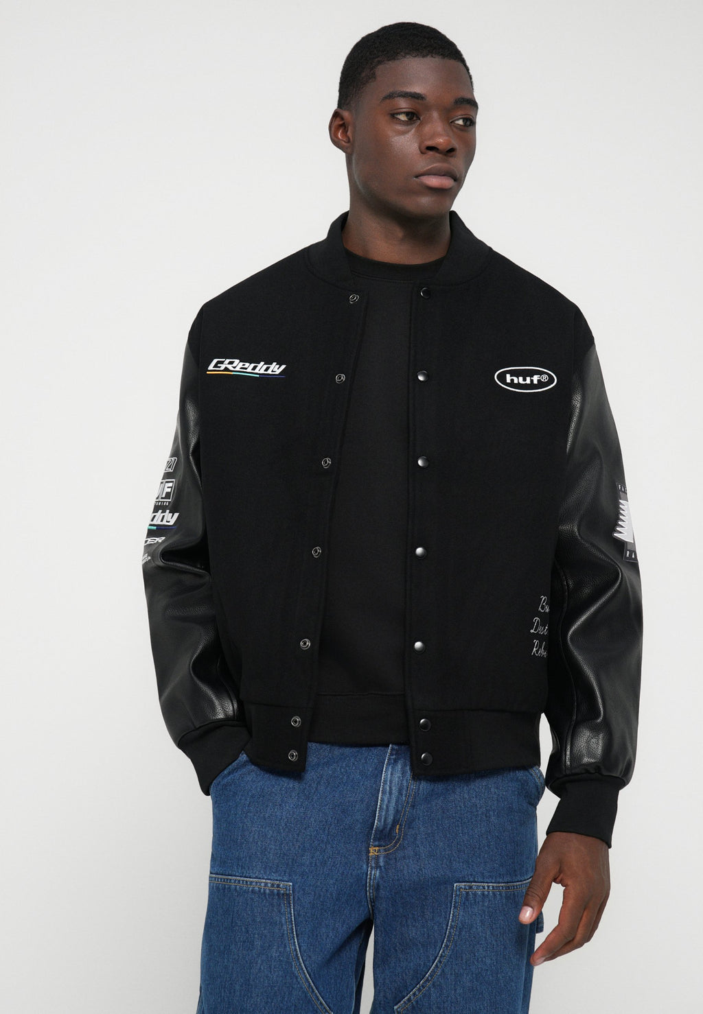 HUF GREDDY VARSITY JACKET UNISEX