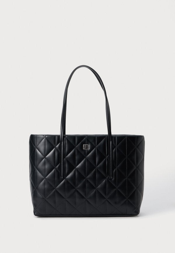 Calvin Klein QUILTED SMALL TOTE - Handbag - black