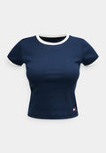 HERITAGE CONTRAST TRIM RIBBED LOUNGE T-SHIRT Media 1