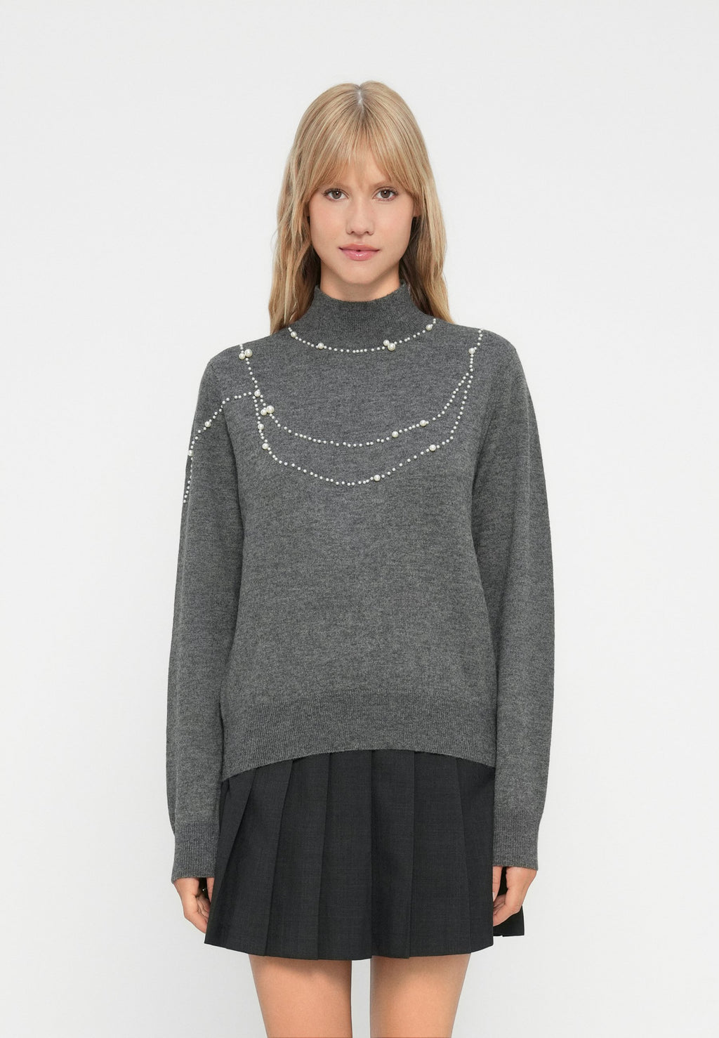 Vero Moda VMDEW HIGHNECK PEARL DETAIL