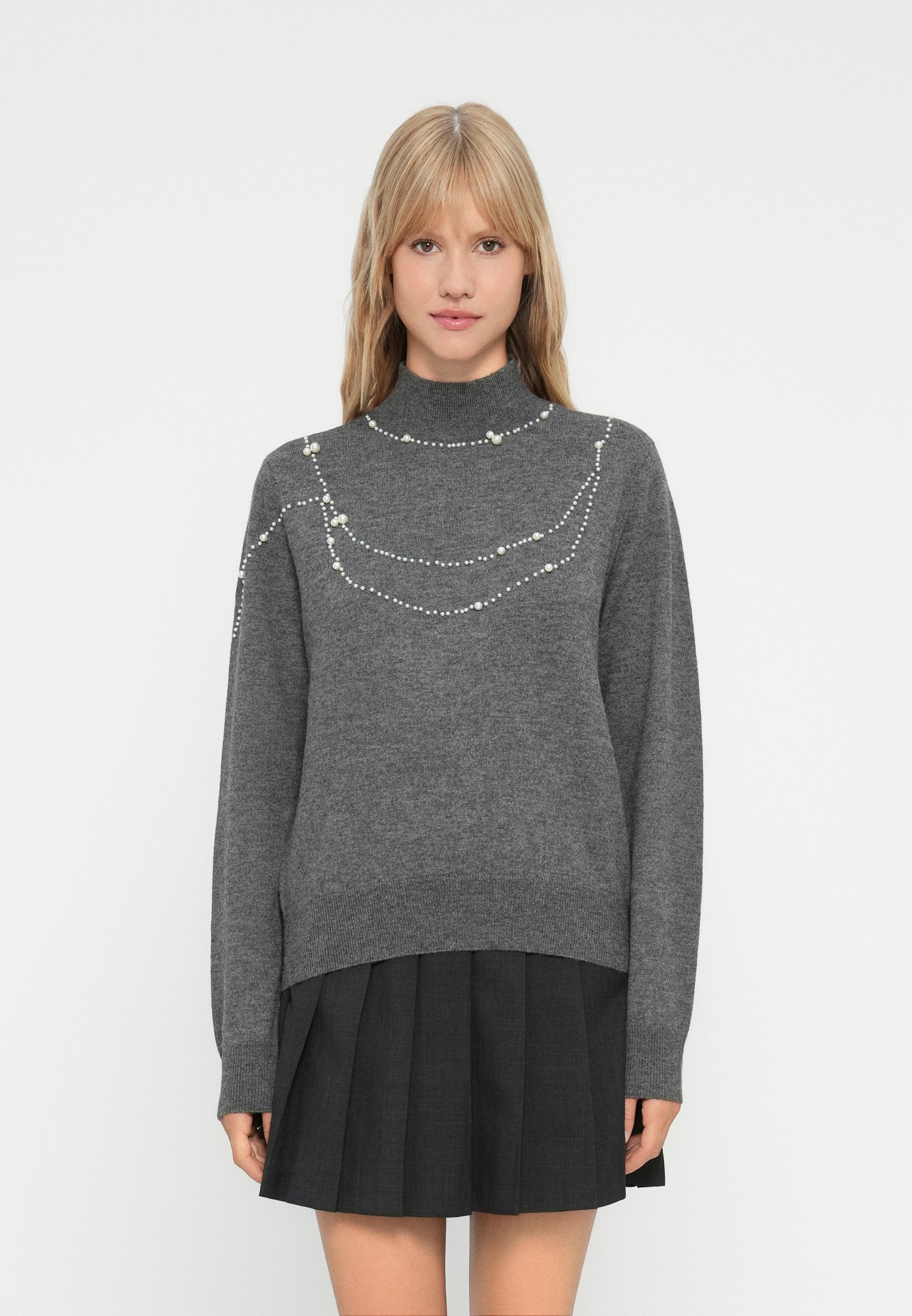 Vero Moda VMDEW HIGHNECK PEARL DETAIL