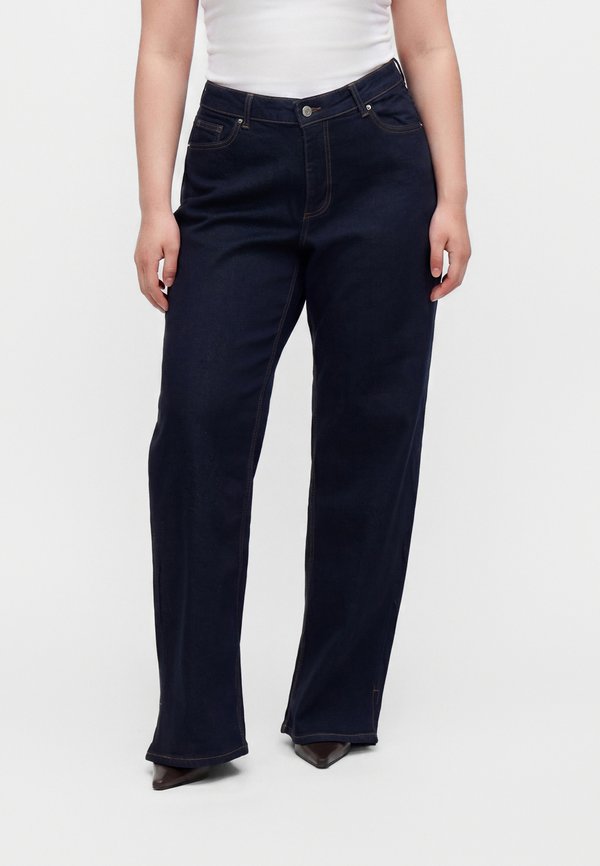Vero Moda Curve VMCMARI TESSA MIX CUR - Wide Leg - dark blue denim