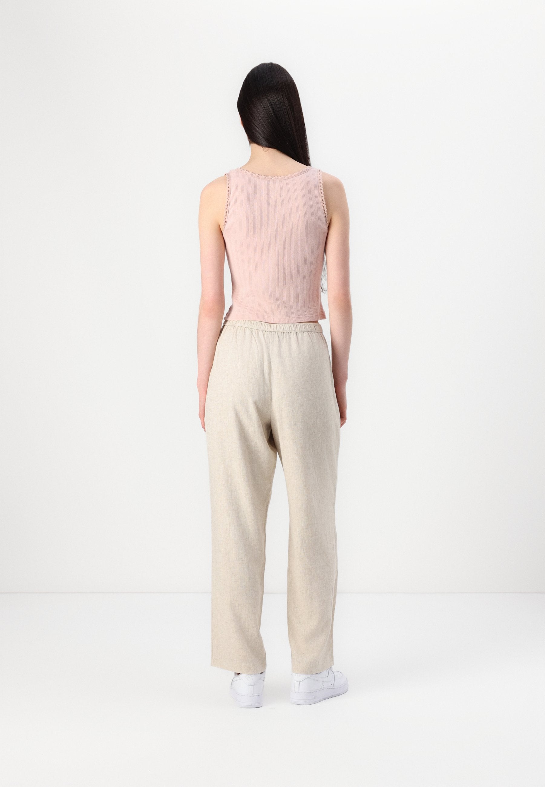 Abercrombie & Fitch Straight Linen-Blend Pull-On Pant