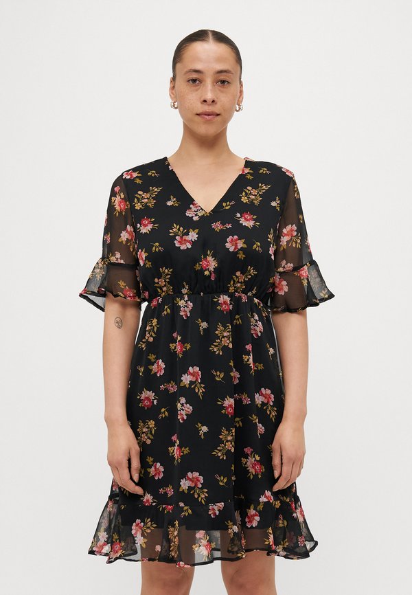 Vero Moda Petite VMSMILLA 2/4 SHORT DRESS  - Day dress - black
