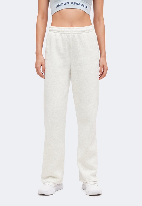 Under Armour RIVAL FLEECE - Tracksuit bottoms - distant gray light heather/white