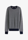 Tommy Hilfiger PIMA HERRINGBONE CREW - Jumper - navy blue ivory petal