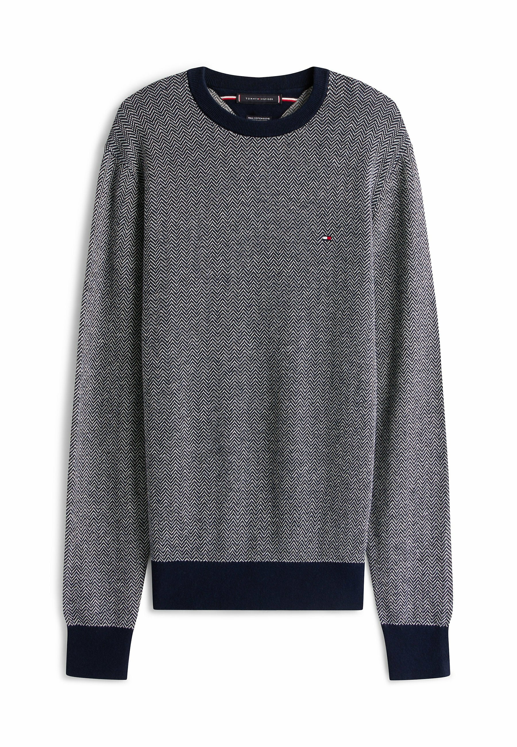 PIMA HERRINGBONE CREW Media 1