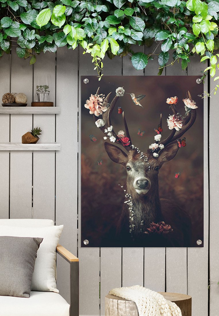 Orange Wallz FLORAL DEER