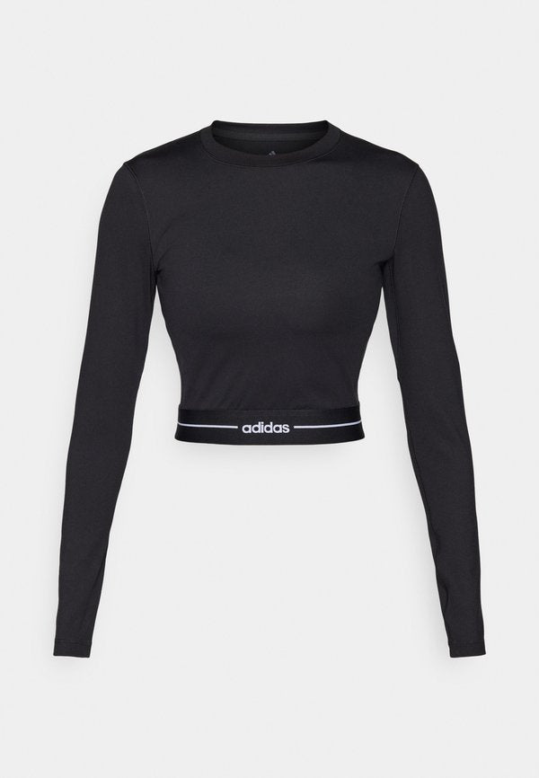 adidas Performance HYPERGLAM CROPPED LONG SLEEVE - Long sleeved top - black