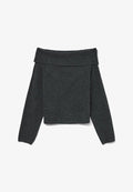 Vero Moda VMBOOM OFF SHOULDER - Jumper - dark grey melange