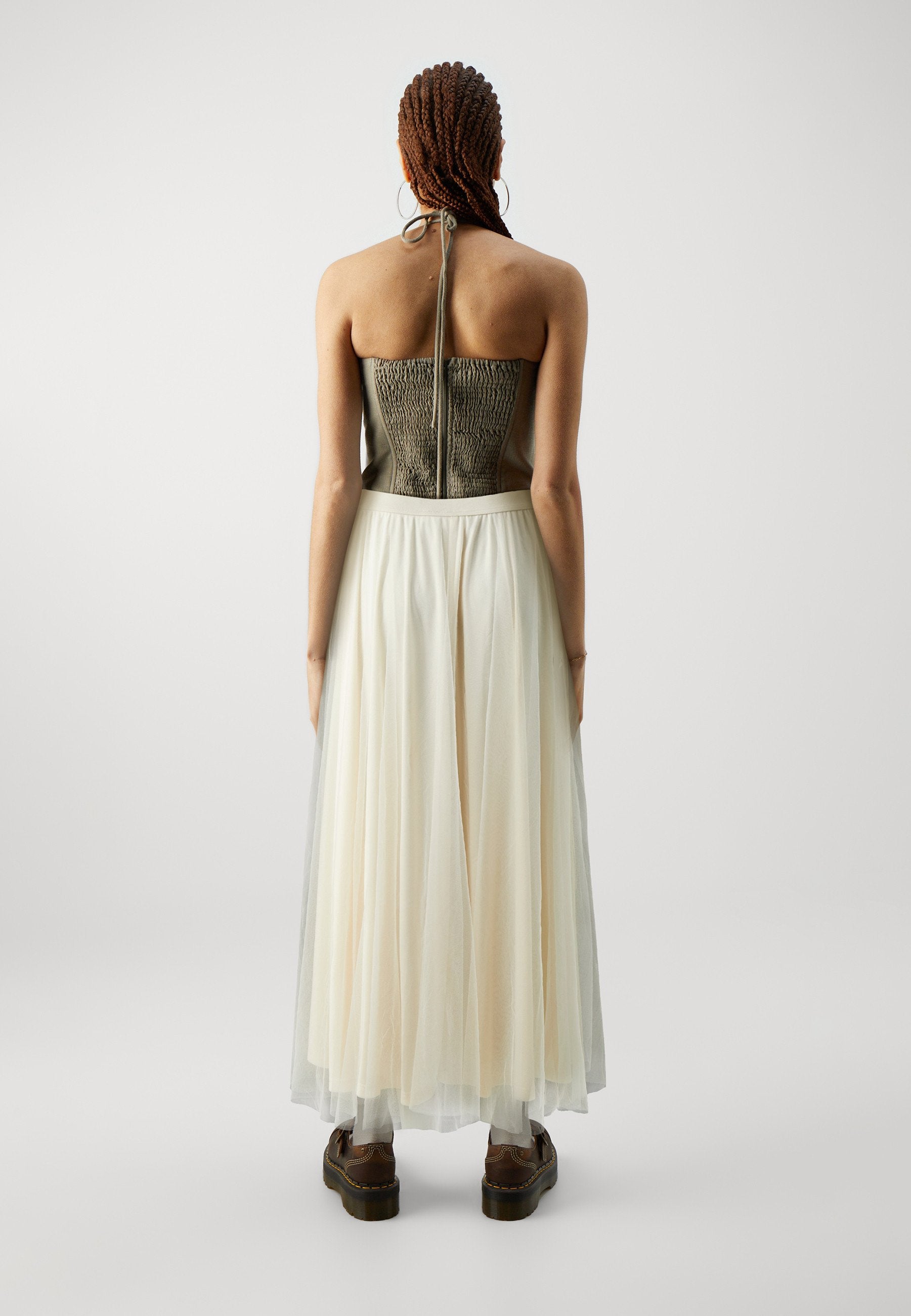 VILA VITYL PLAIN MIDI SKIRT