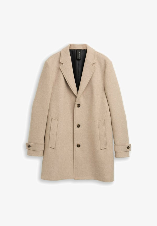 TOM TAILOR MIT REVERSKRAGEN - Classic coat - taupe wool twill