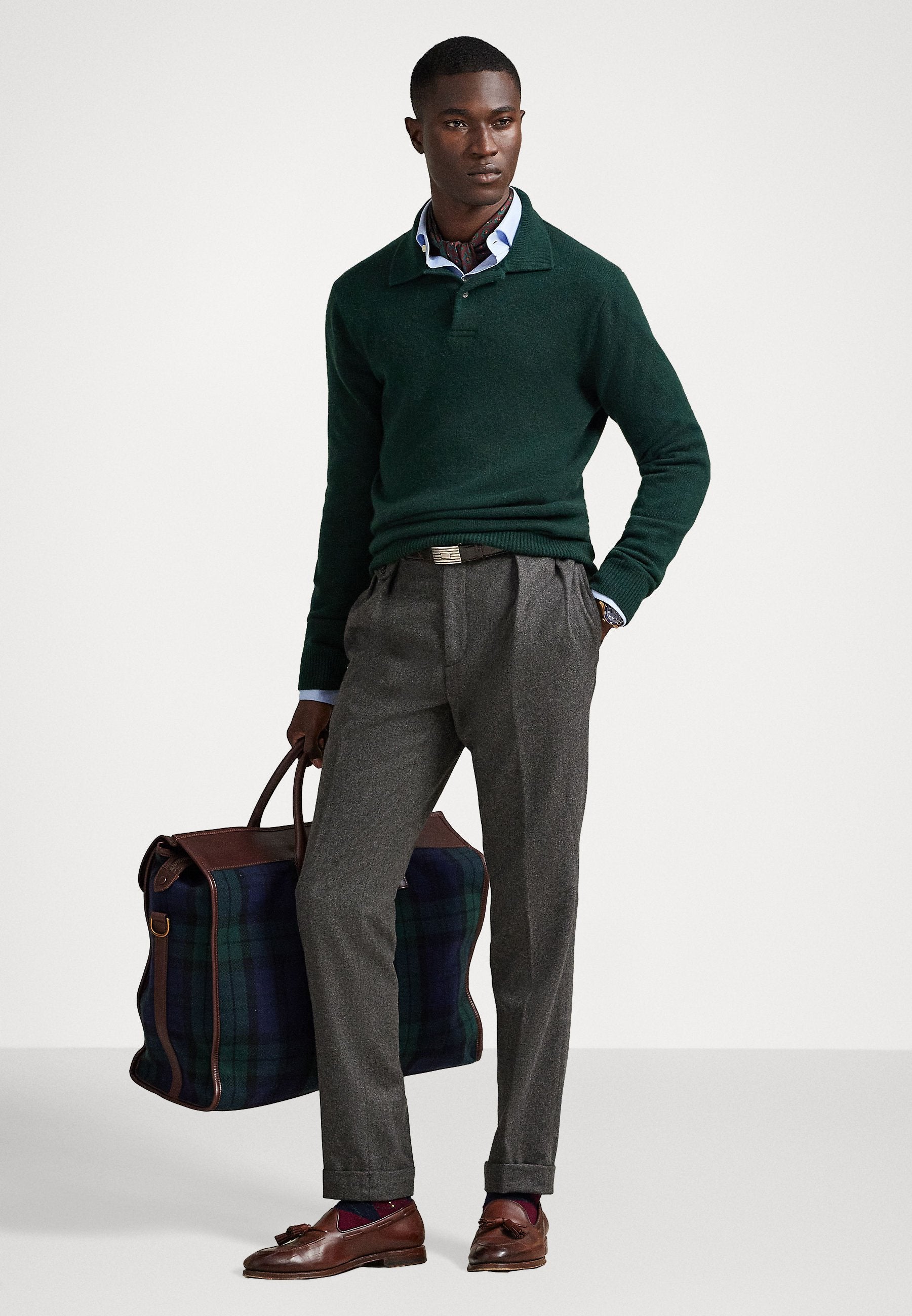Polo Ralph Lauren CASHMERE POLO-COLLAR SWEATER