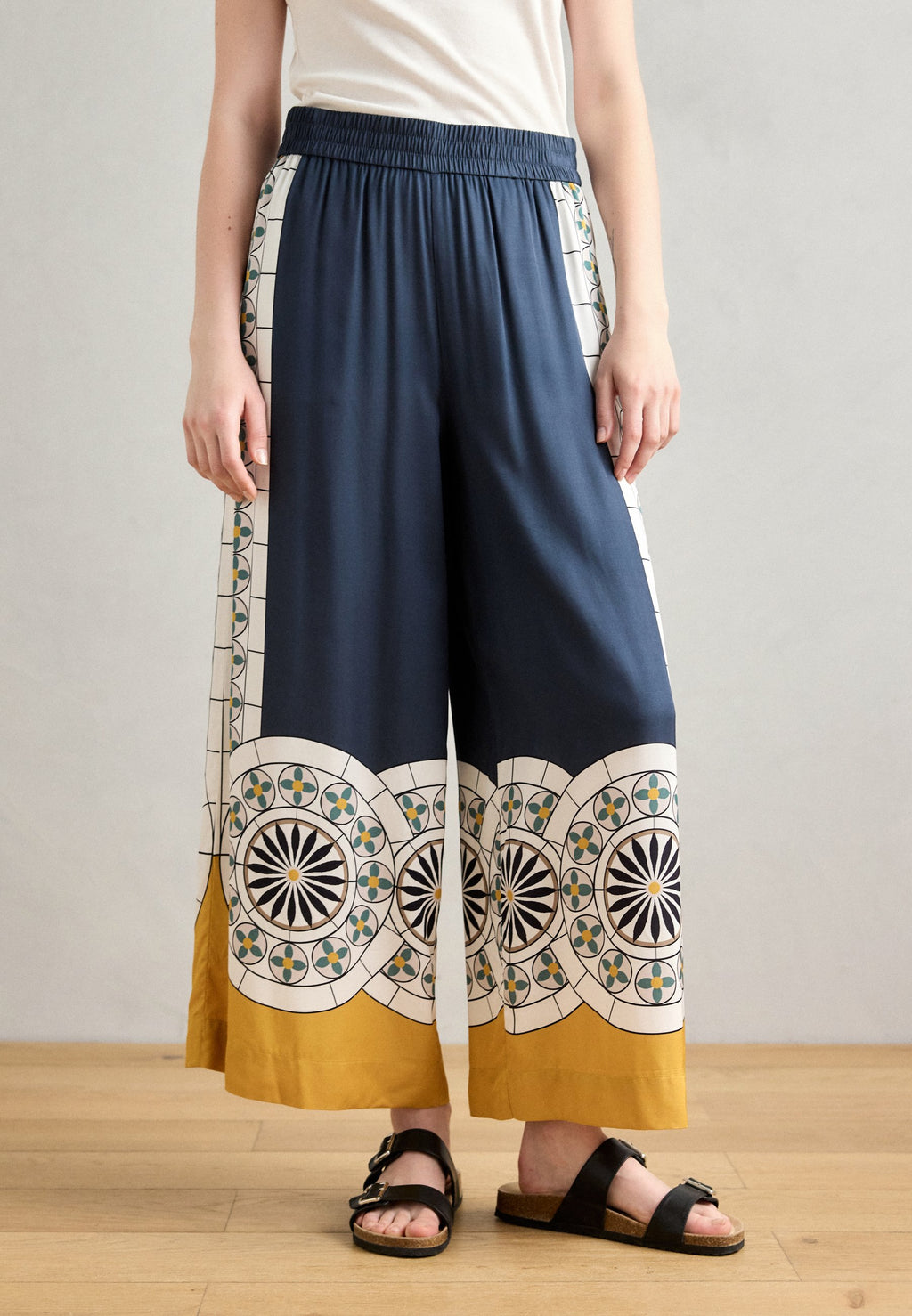 Marc O'Polo PANTS ELASTIC WAISTBAND WIDE LEG PRINTED