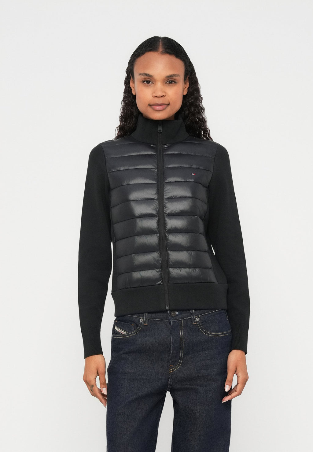 LIGHTWEIGHT MIXED KNIT PADDED JACKET Media 3