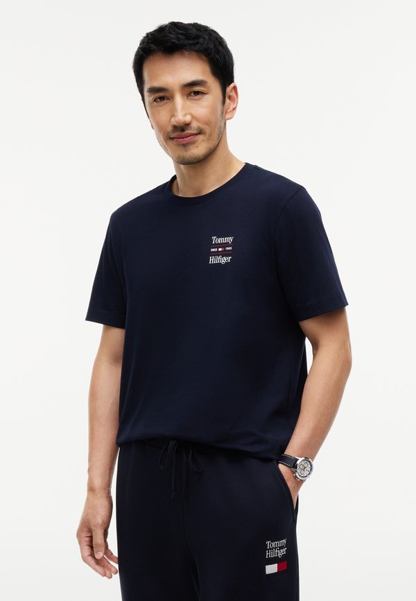 Tommy Hilfiger CHEST GRAPHIC TEES ZALANDO EXCLUSIVE 2 PACK - Basic T-shirt - black/navy
