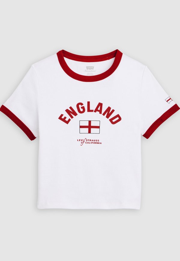Levi's® FOOTBALL RINGER - Print T-shirt - white/red/blue