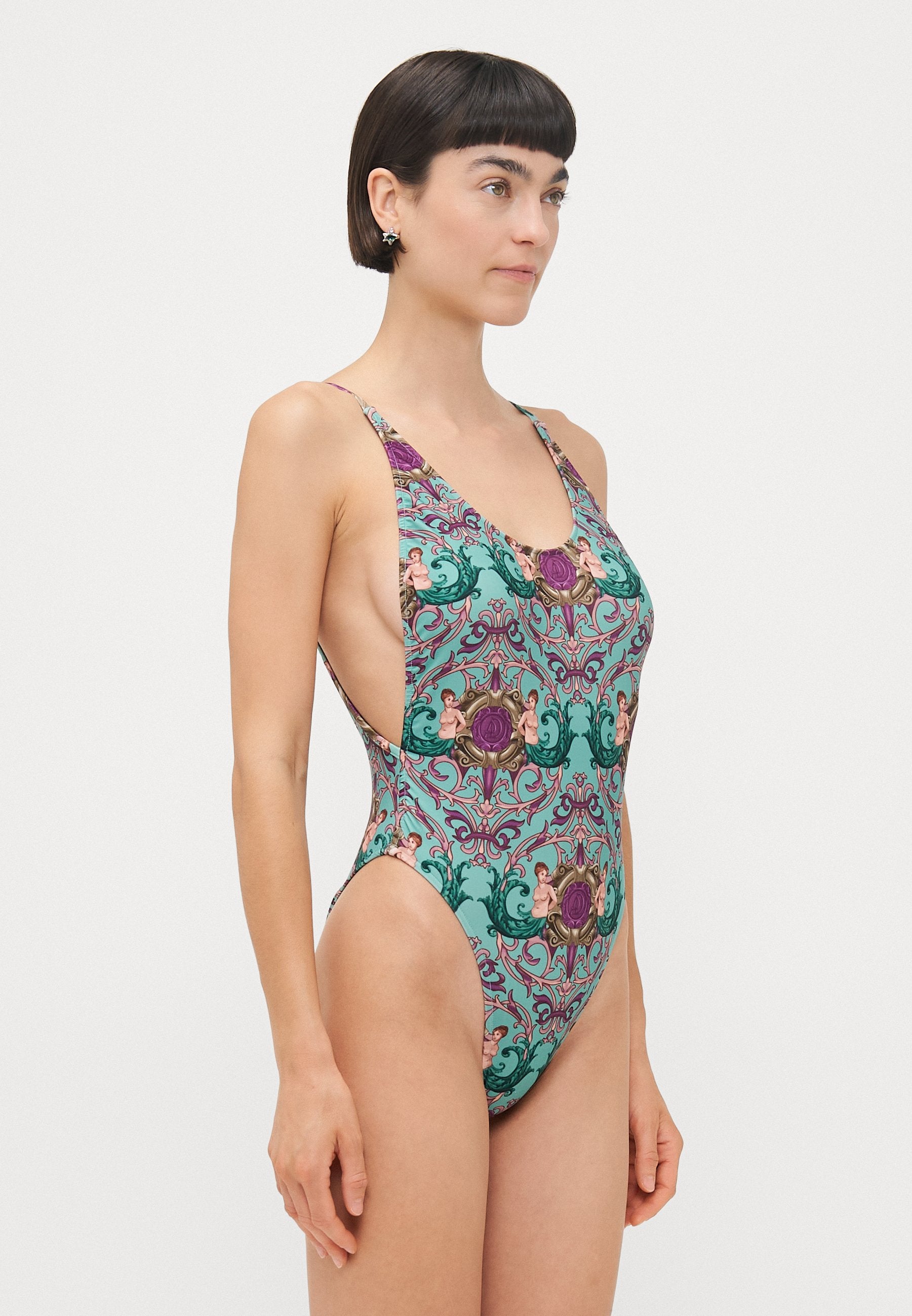 ADRIANA DEGREAS LE SIRENUSE SIDE BOOB SWIMSUIT