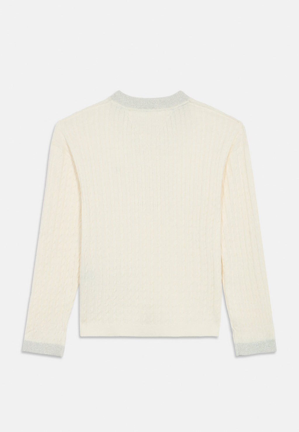 GLITTER MINI CABLE KNIT RELAXED SWEATSHIRT Media 2