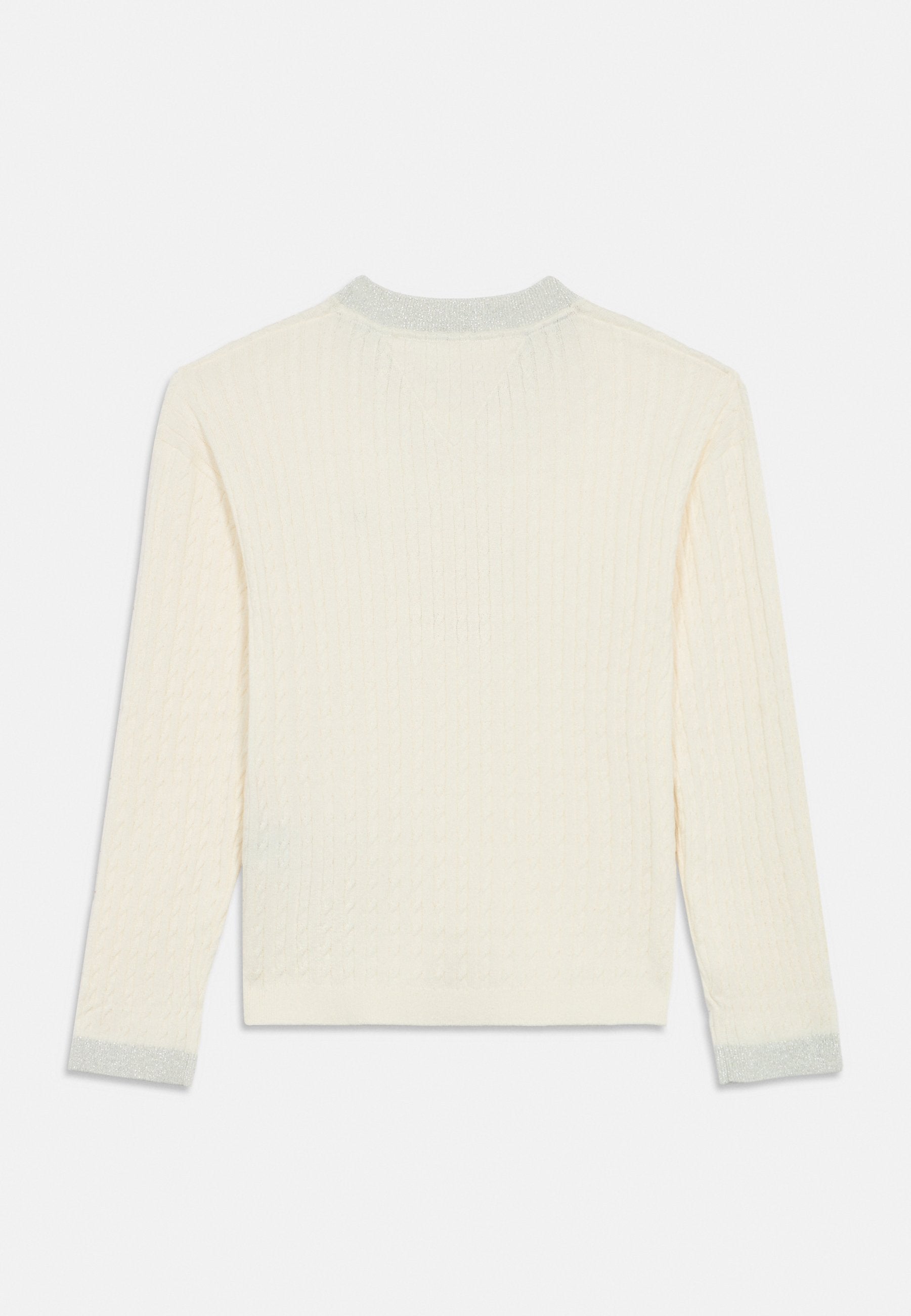 GLITTER MINI CABLE KNIT RELAXED SWEATSHIRT Media 2