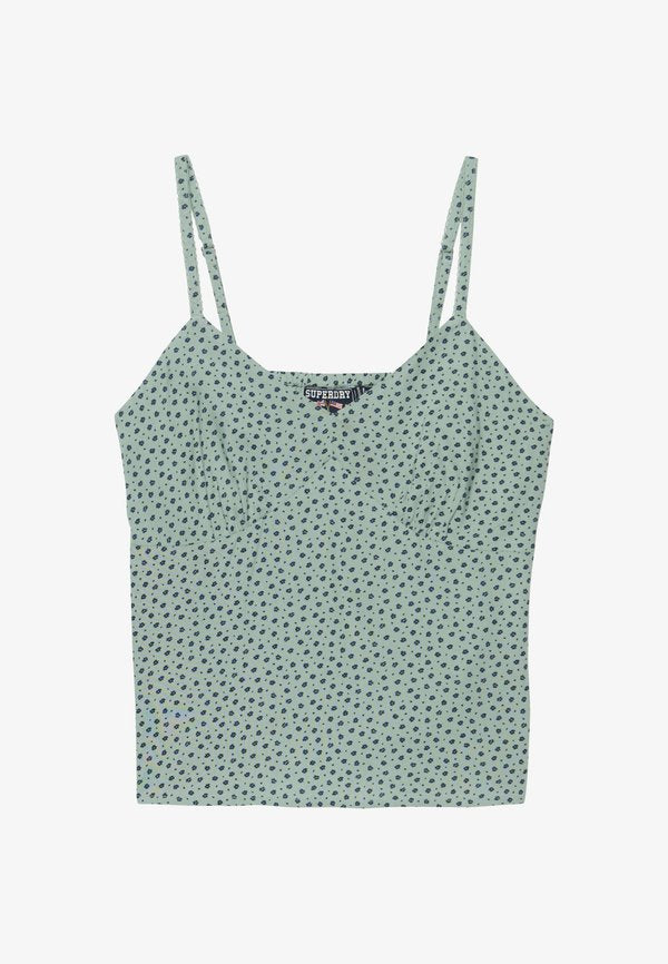 Superdry & Co SUPERDRY CAMI TOP.. - Top - green navy ditsy hearts