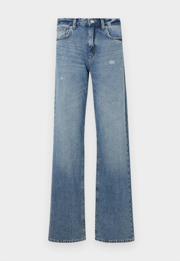 ONLY Straight fit ONLELLA Mid waist - Straight leg jeans - medium blue denim