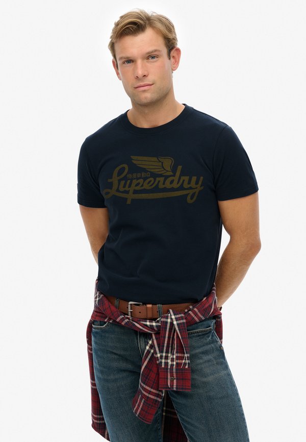Superdry & Co HERITAGE BRAND  - Print T-shirt - eclipse navy