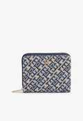 Tommy Hilfiger TH ICON MED ZA W/ FLAP JACQUARD - Wallet - blue