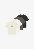 Jack & Jones 4ER PACK  - Print T-shirt - weiß schwarz beige dunkelgrün