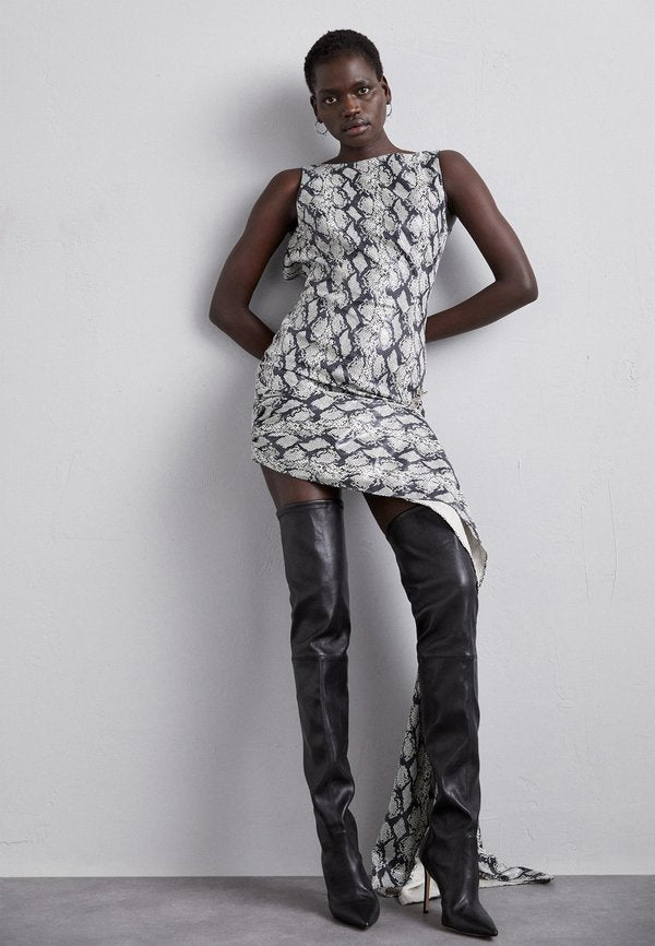 ROKH SHORT DRESS WITH TAIL BUCKLE