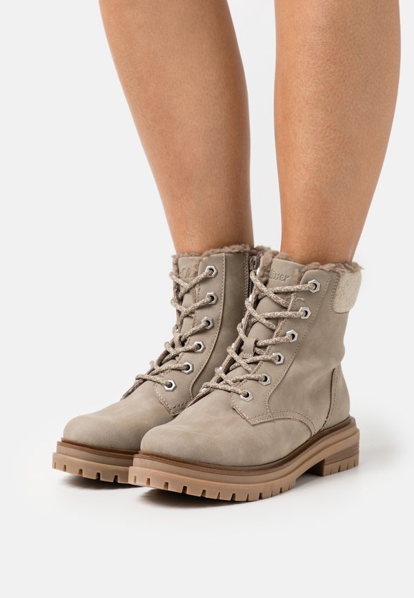s.Oliver Lace-up ankle boots - taupe