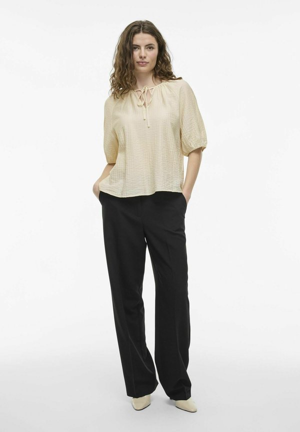 VILA Short sleeved tie neck