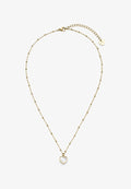 s.Oliver PEARL HEART - Necklace - gold-coloured