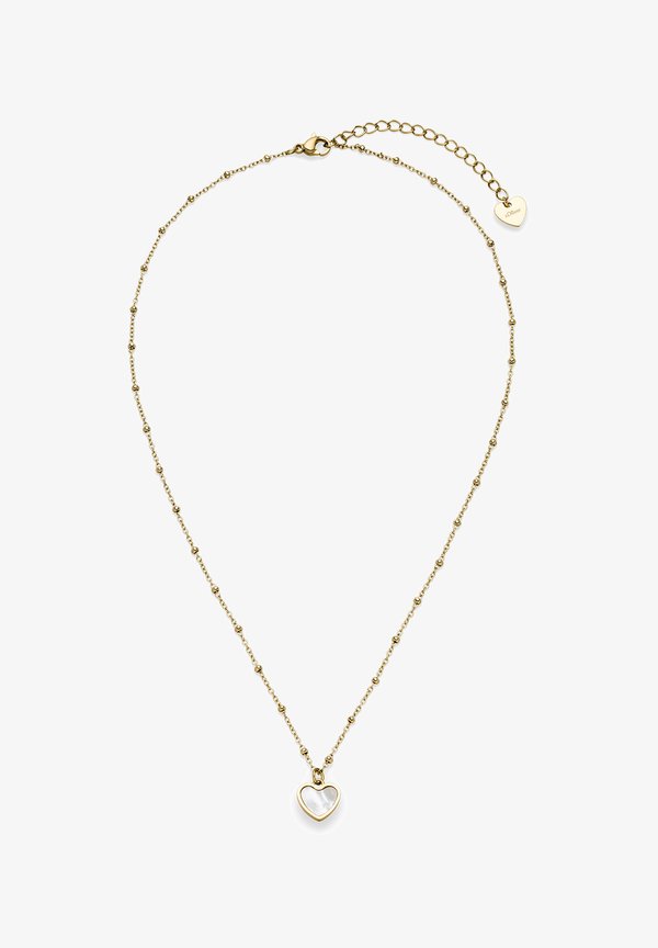 s.Oliver PEARL HEART - Necklace - gold-coloured