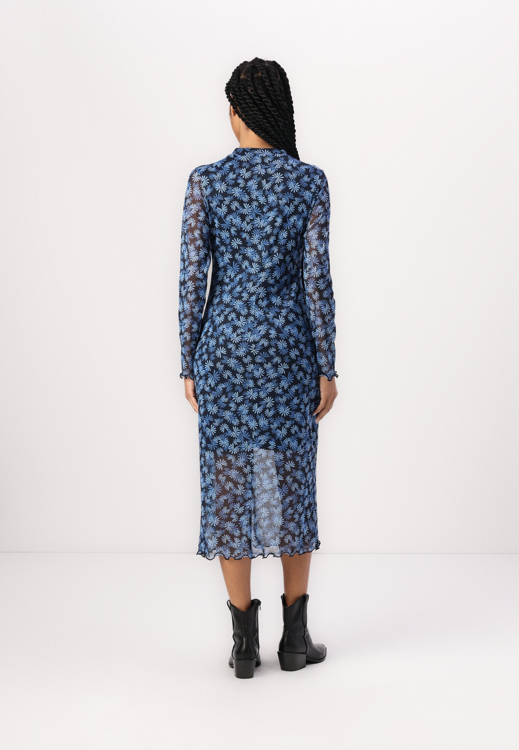 TOM TAILOR DENIM MIDI DRESS MOCK NECK