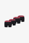Levi's® LEVIS HERREN BOXERSHORTS REPEAT LOGO BOXER UNTERWÄSCHE PANTS 4-ER PACK  - Trunks - black red
