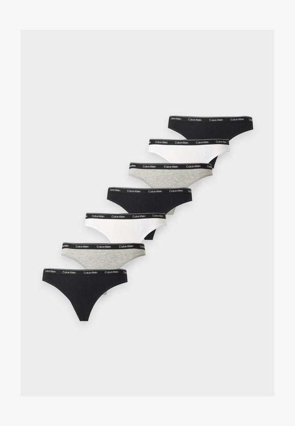 Calvin Klein Underwear ICON LOGO 7 PACK  - Thong - black/black/grey heather/grey heather/white/black/white
