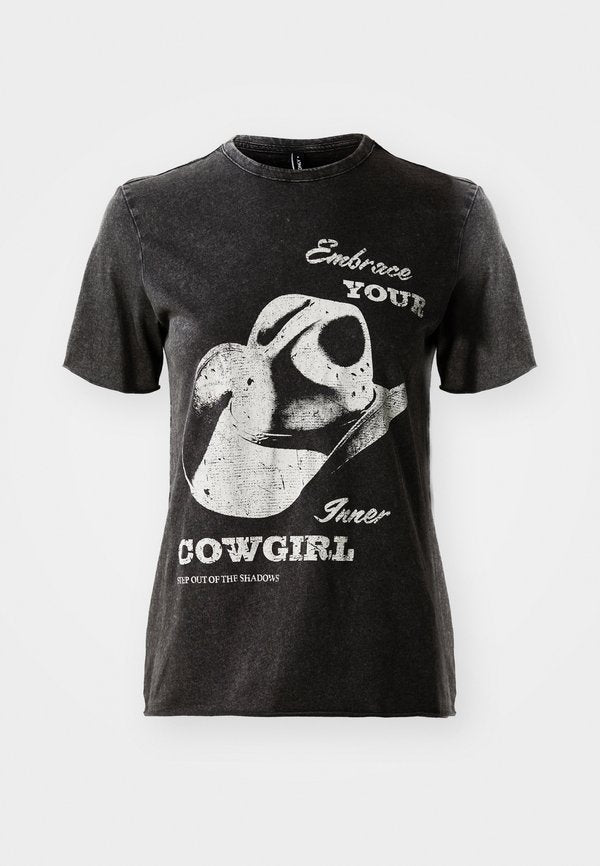 ONLY ONLLUCY LIFE BOX - Print T-shirt - black