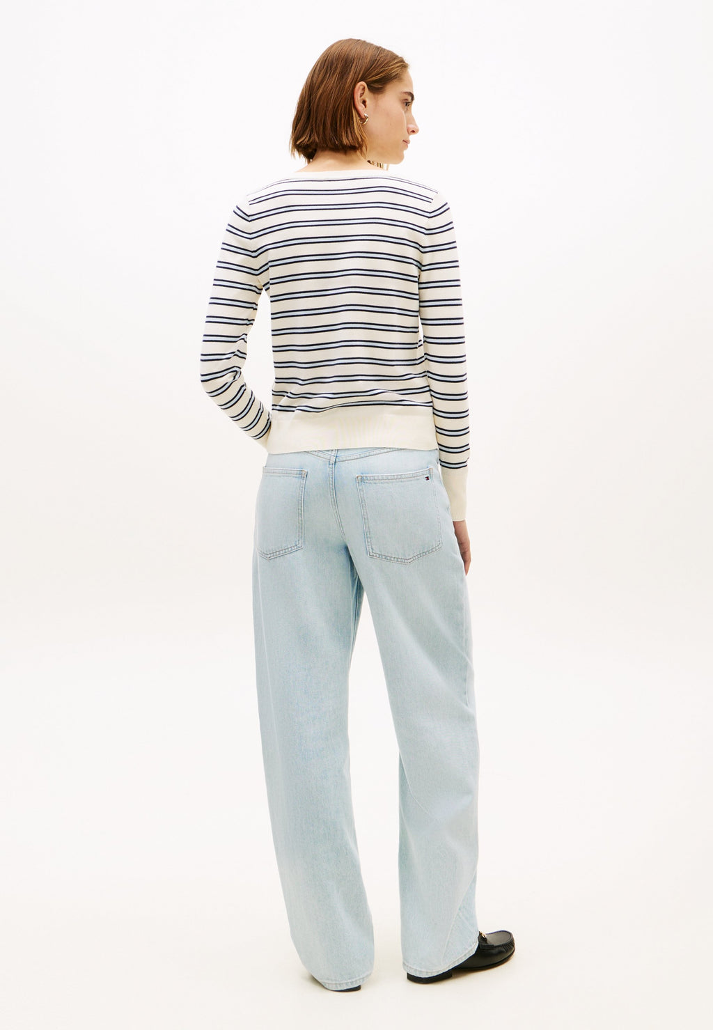 GOLD-TONE BUTTON JERSEY BOAT NECK JUMPER Media 4