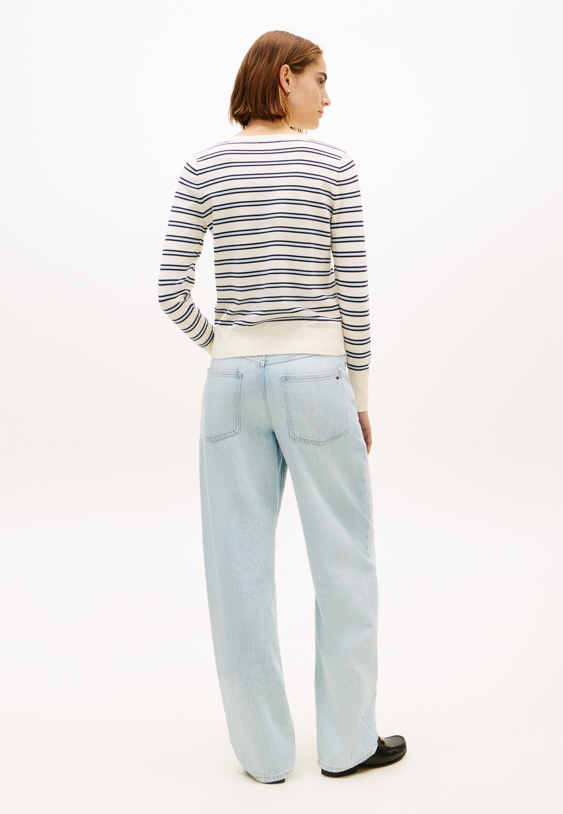 GOLD-TONE BUTTON JERSEY BOAT NECK JUMPER Media 4