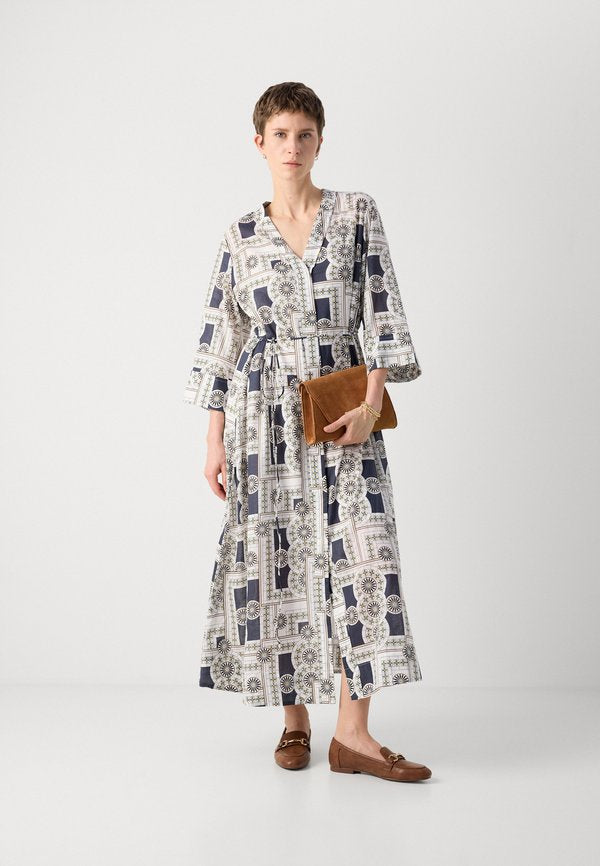 Marc O'Polo DRESS V NECK LONG SLEEVE PRINT