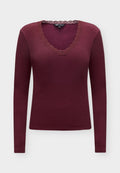 ONLY ONLSARA SHARAI - Long sleeved top - burgundy