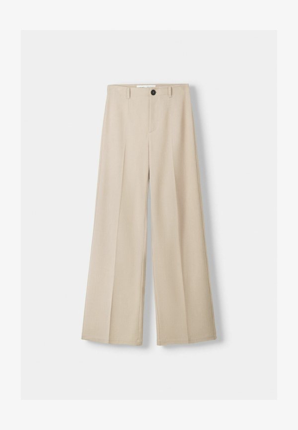 Bershka WIDE-LEG TAILORED - Trousers - sand