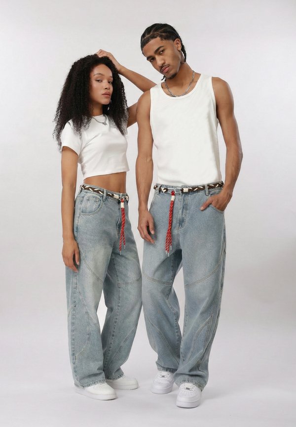 YOURTURN by Zalando BELTED BAGGY DENIM