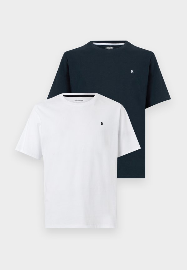 Jack & Jones JJEPAULOS TEE CREW NECK 2 PACK - Basic T-shirt - white/navy blazer