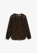 TOM TAILOR Blouse - brown black small leo print