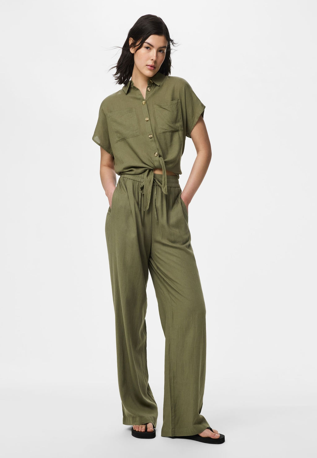 Pieces Short sleeved PCPIA LINEN BLEND