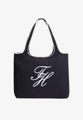 Tommy Hilfiger CANVAS BEACH TOTE BAG WITH POUCH - Tote bag - space blue